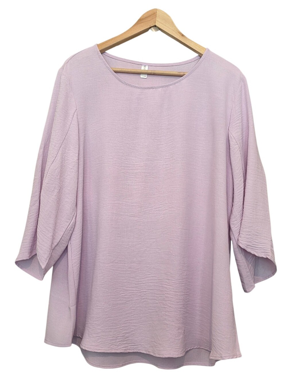 Kuotai Lavender 3/4 Sleeve Crewneck Flowy Business Casual Blouse Size XL EUC
